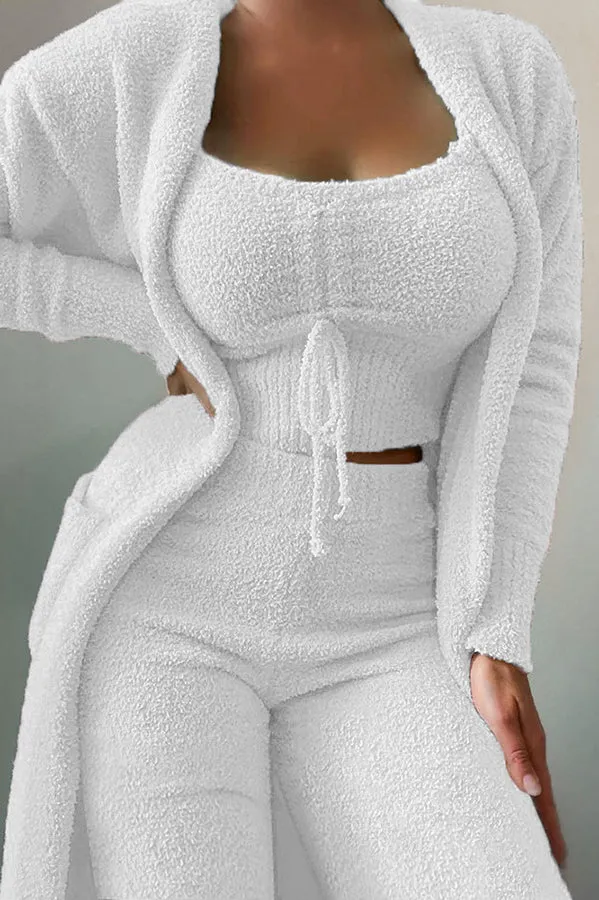 Cozy Fleece 3 Pieces Pajamas Pants Set