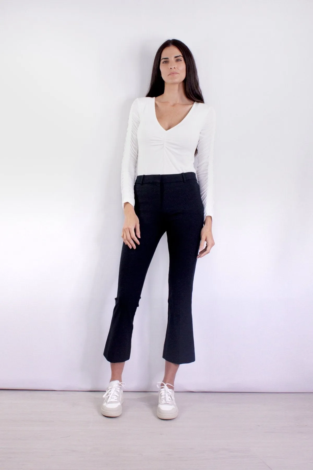 Crosby Cropped Flare Trouser in Midnight