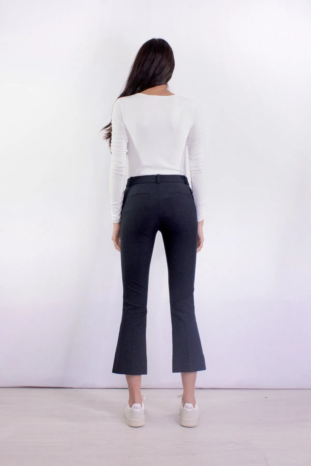 Crosby Cropped Flare Trouser in Midnight
