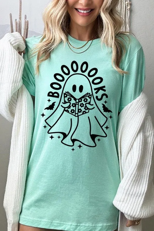 Cute Ghost Book Lover Graphic Tee