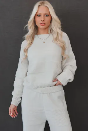 DEAL Flight Booked Taupe Knit Ribbed Stockholm Sweater Top