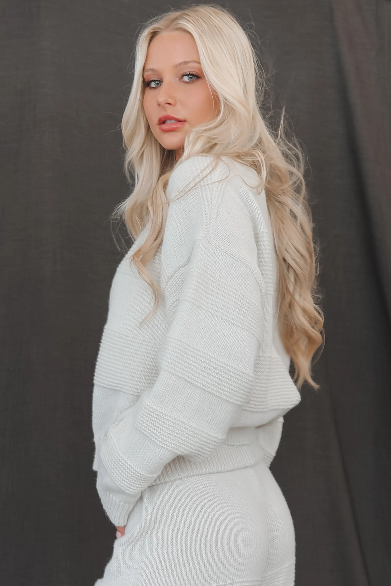 DEAL Flight Booked Taupe Knit Ribbed Stockholm Sweater Top