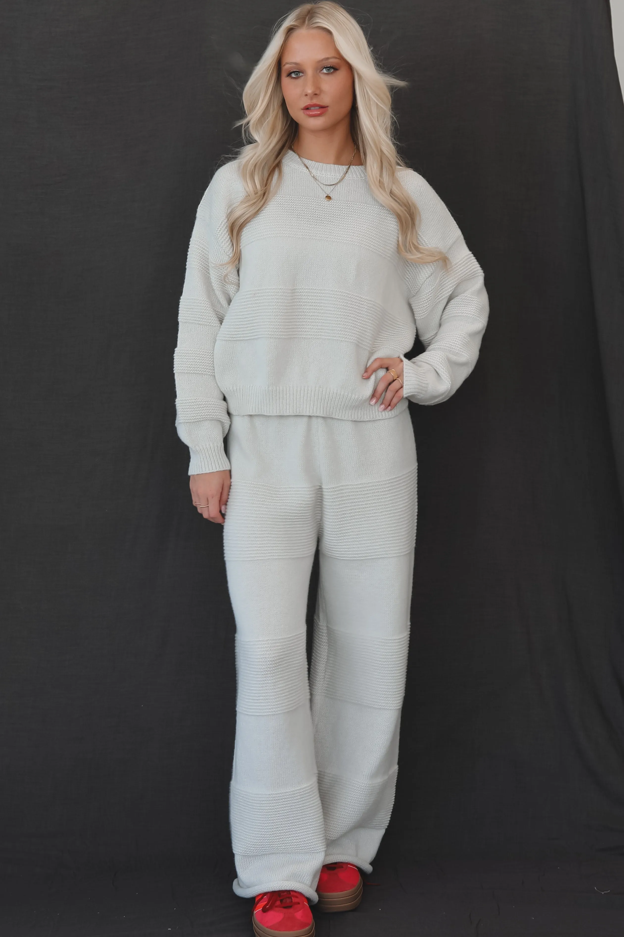 DEAL Flight Booked Taupe Knit Ribbed Stockholm Sweater Top