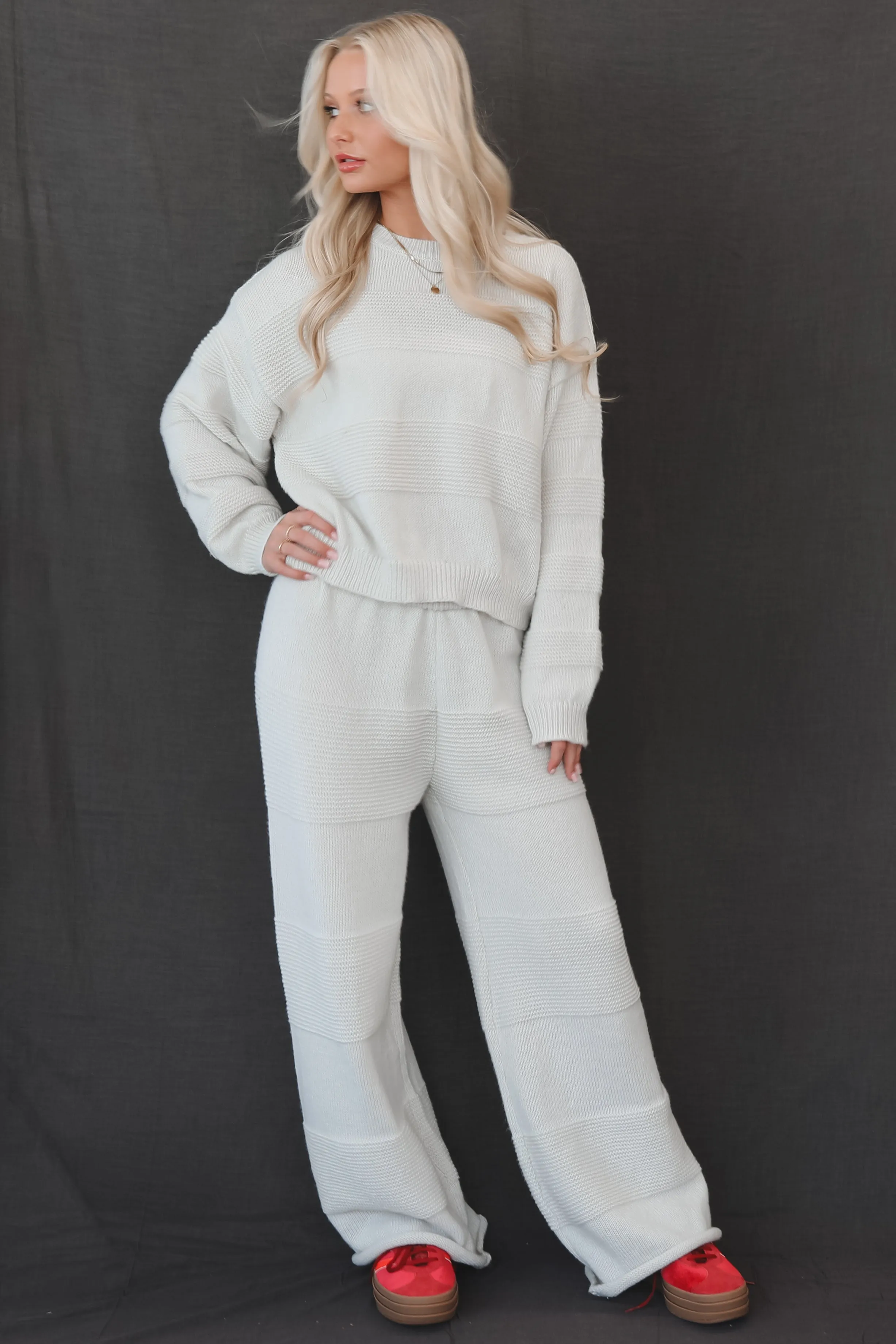DEAL Flight Booked Taupe Knit Ribbed Stockholm Sweater Top