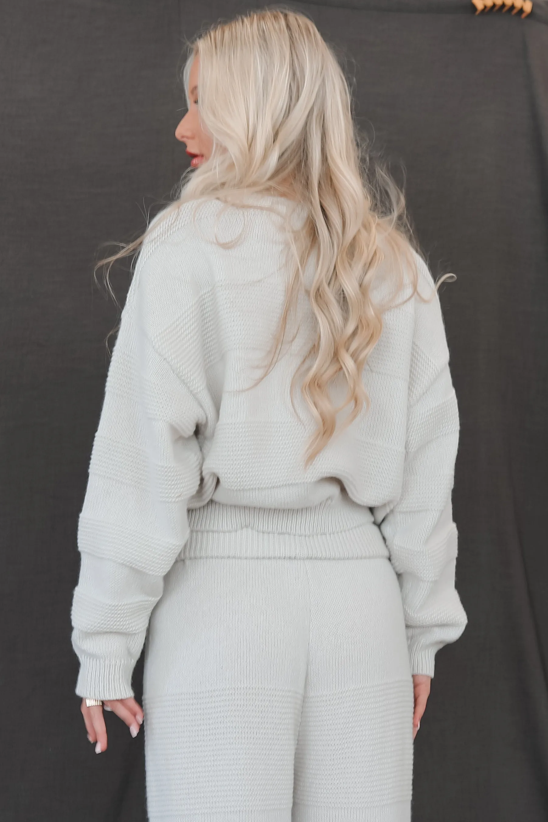 DEAL Flight Booked Taupe Knit Ribbed Stockholm Sweater Top