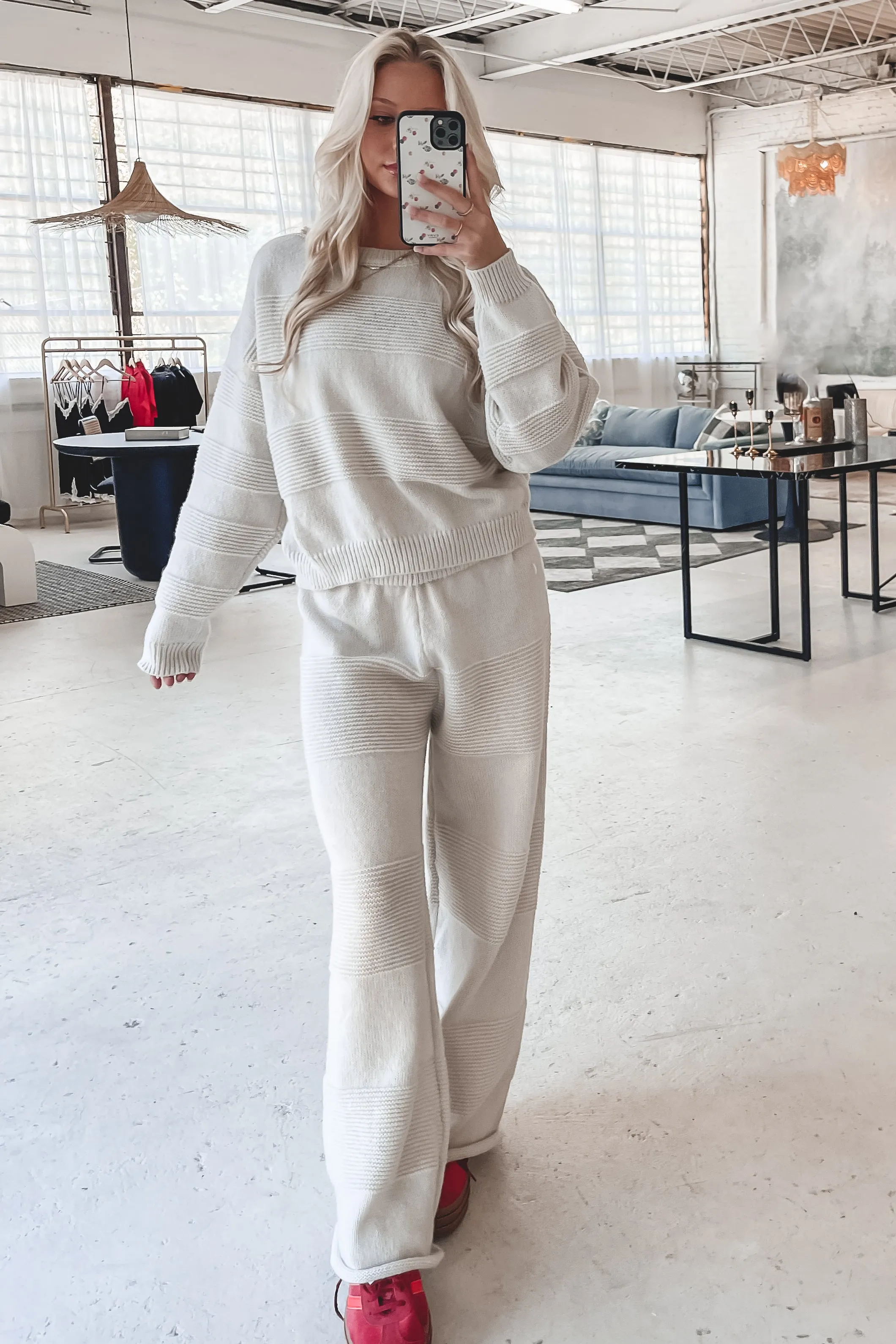 DEAL Flight Booked Taupe Knit Ribbed Stockholm Sweater Top