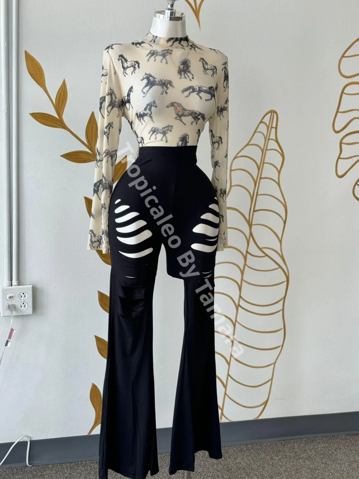 Deconstructed Flare Pants