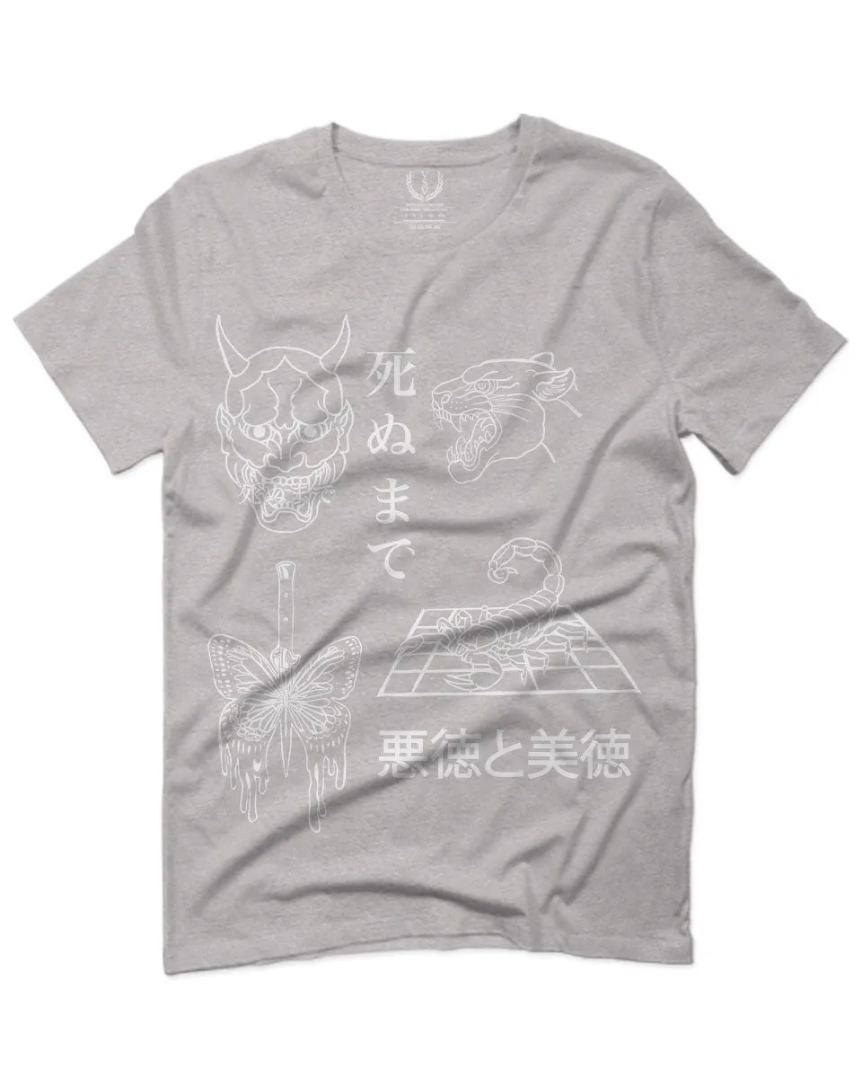 Demon Graphic Traditional Japanese Puma Scorpion Butterfly Tattoo For men T Shirt