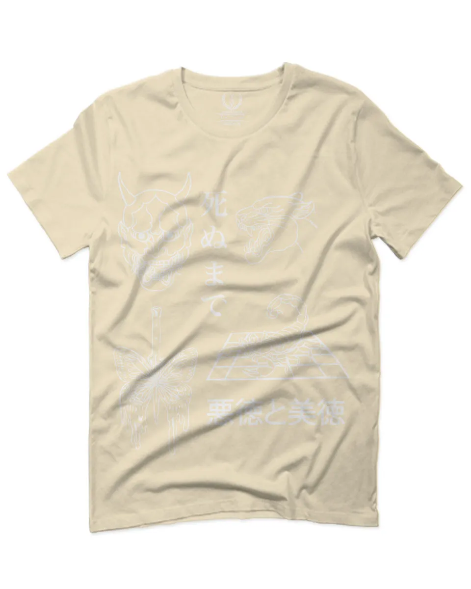Demon Graphic Traditional Japanese Puma Scorpion Butterfly Tattoo For men T Shirt