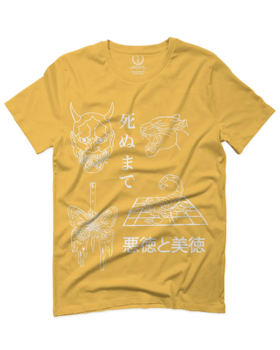 Demon Graphic Traditional Japanese Puma Scorpion Butterfly Tattoo For men T Shirt