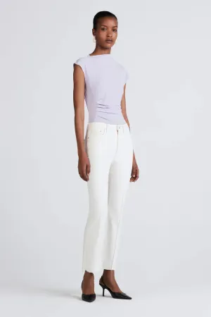 DEREK LAM-Crosby High Rise Crop Flare with Pintuck Ivory
