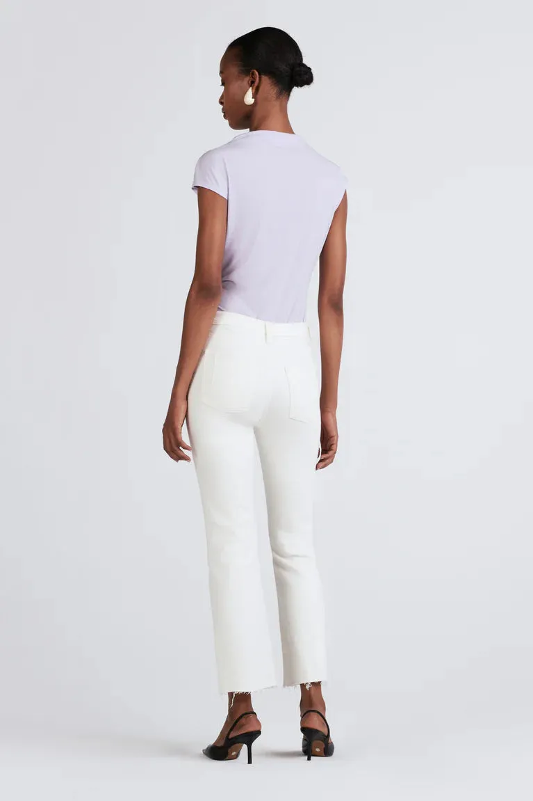DEREK LAM-Crosby High Rise Crop Flare with Pintuck Ivory