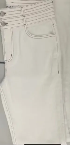 DEREK LAM-Crosby High Rise Flare with Waistband Detail Off White