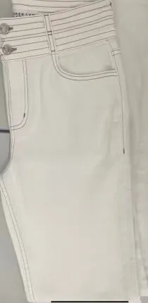 DEREK LAM-Crosby High Rise Flare with Waistband Detail Off White