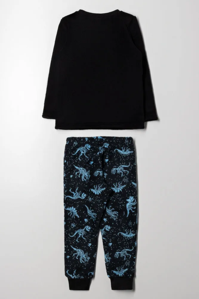 Dino Long Sleeve Pyjamas Black