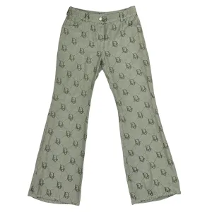 Dior Green Logo Flare Pants