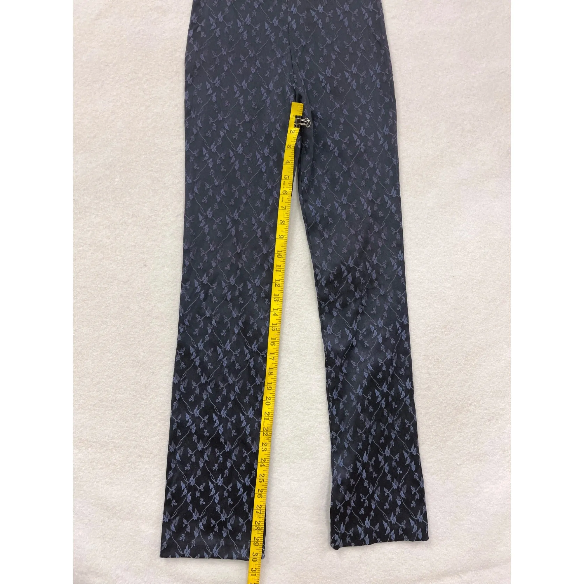 Disclosure Floral Pattern Navy & Purple Pants Womens XS/S #6425