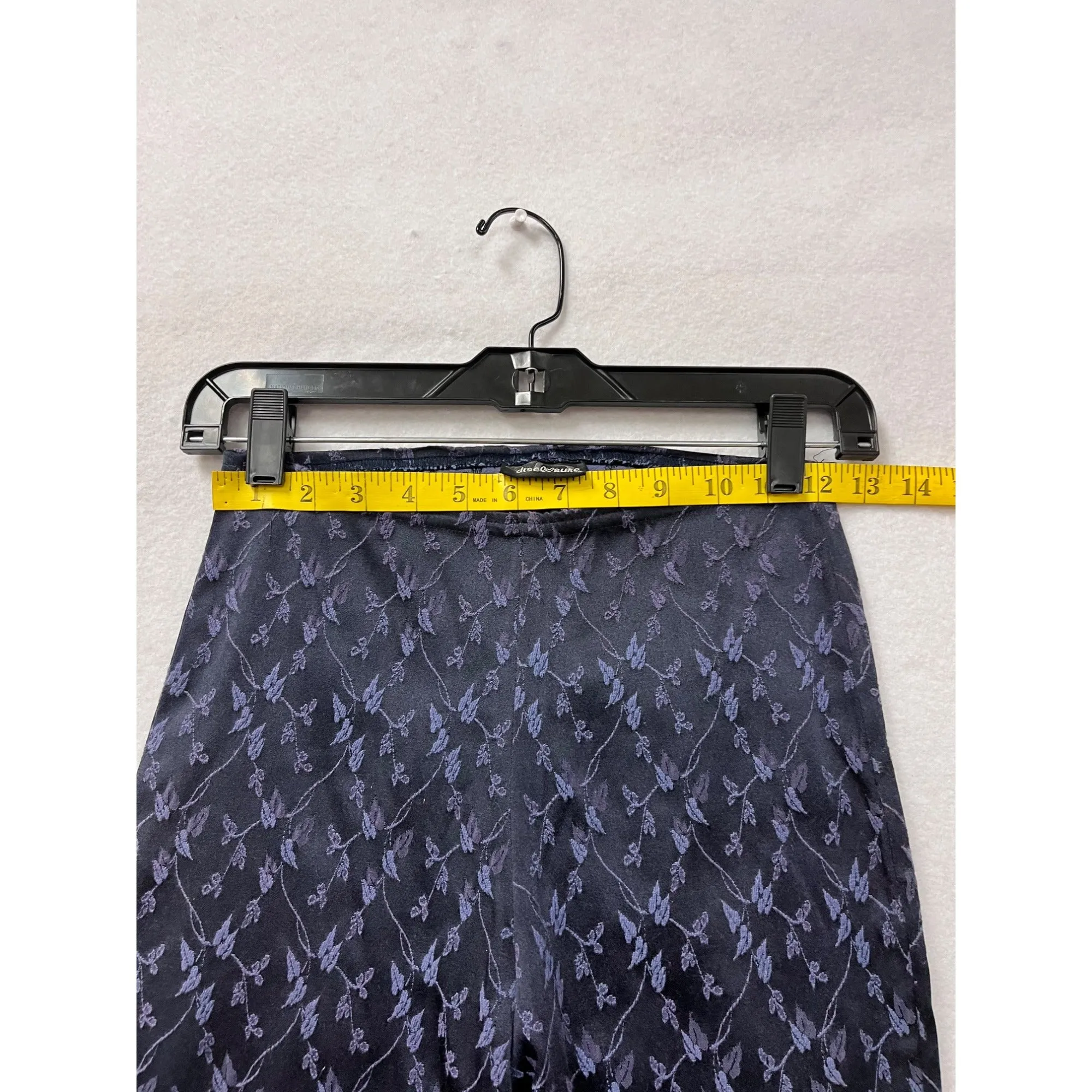 Disclosure Floral Pattern Navy & Purple Pants Womens XS/S #6425