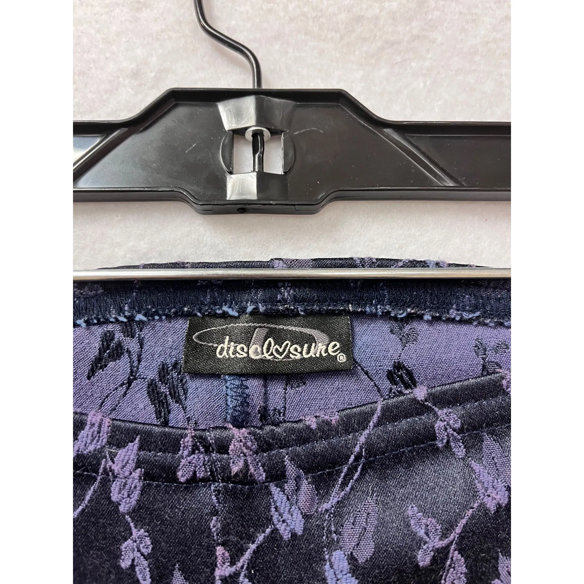 Disclosure Floral Pattern Navy & Purple Pants Womens XS/S #6425