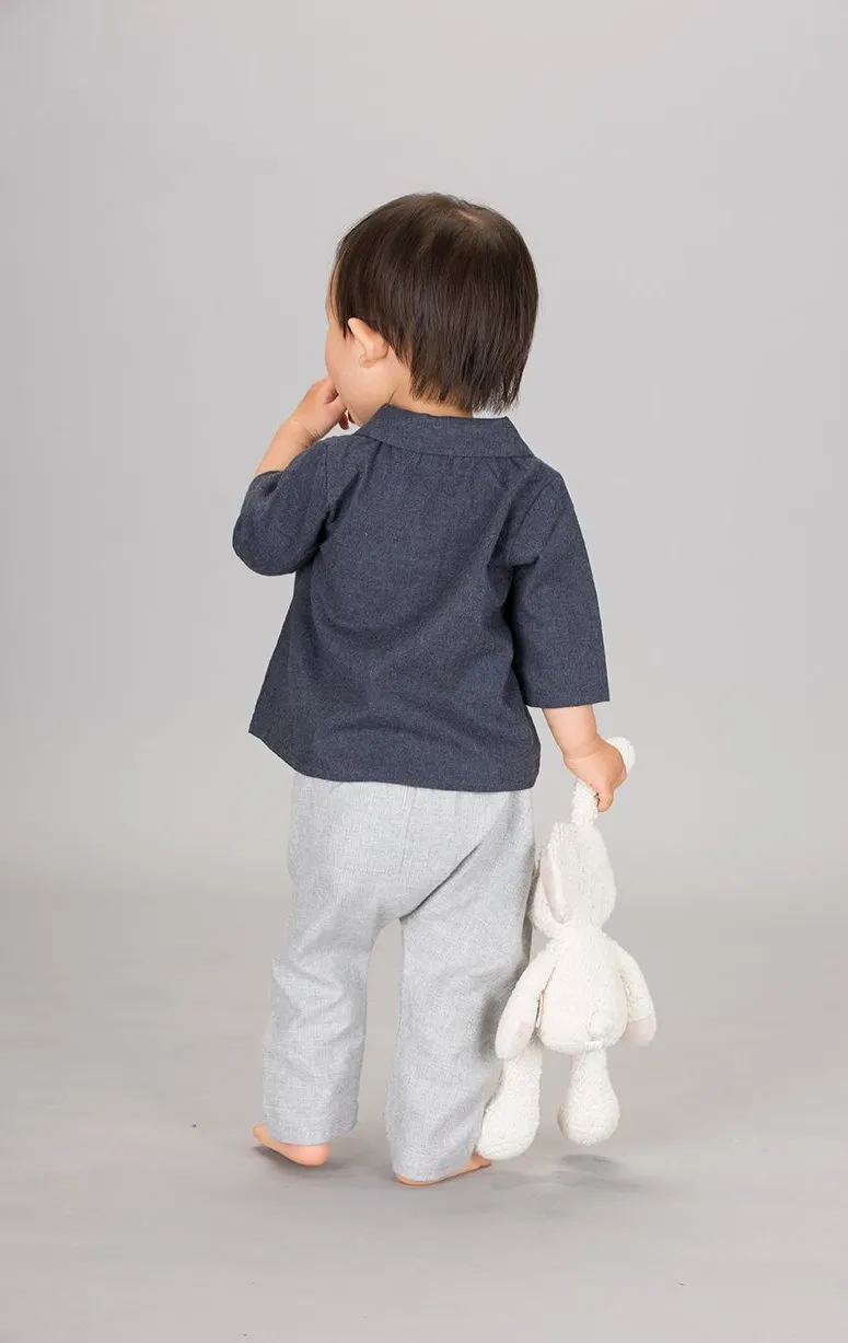Double Face Chambray Harem Pants, Stone