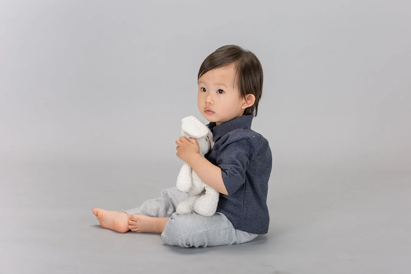 Double Face Chambray Harem Pants, Stone