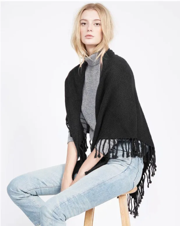 Dropped Needle Cashmere Scarf