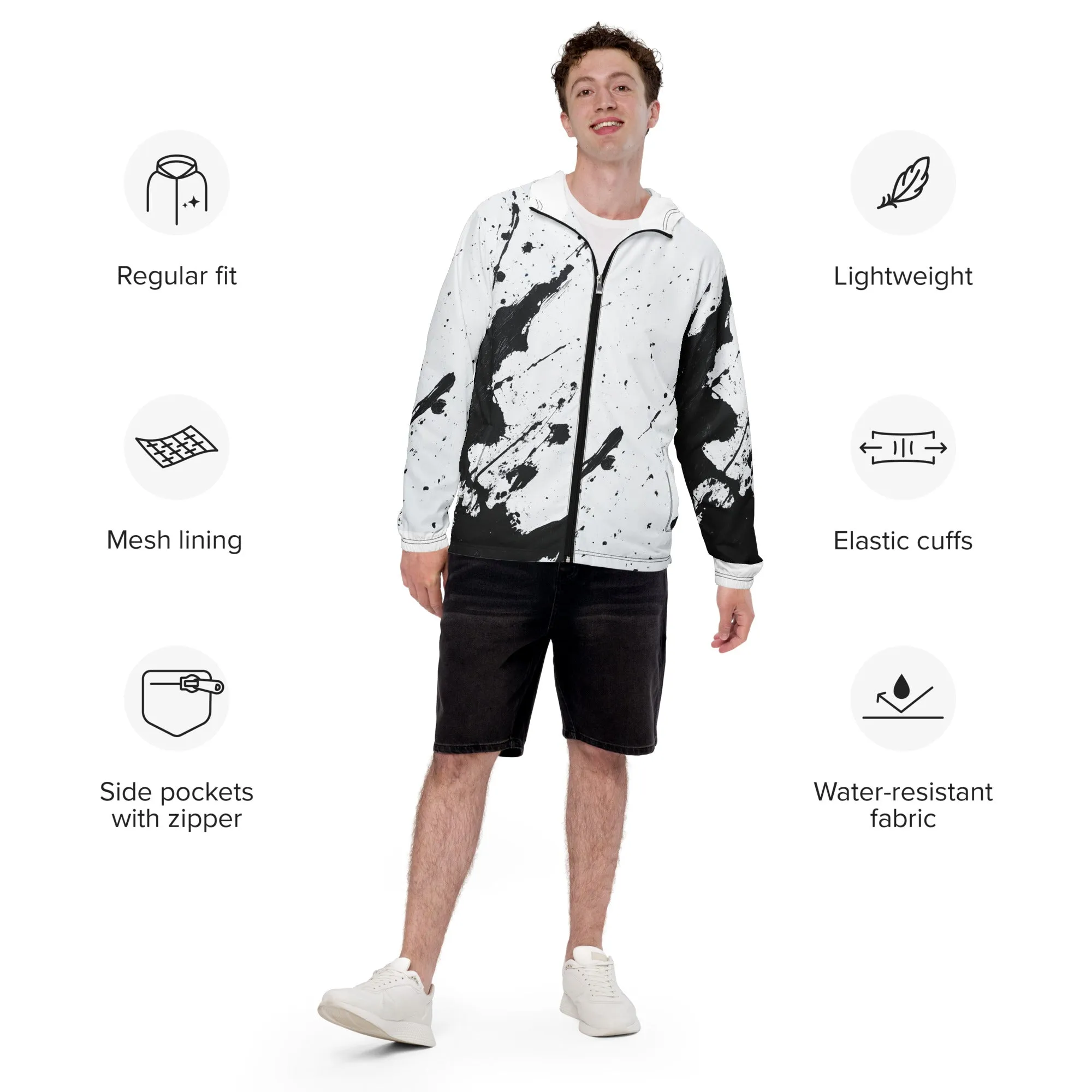 DUO MODERN "Ink Storm" Men’s windbreaker