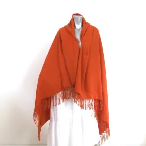 Elyse Walker Harlow Fringe Cashmere Blanket Shawl Paprika