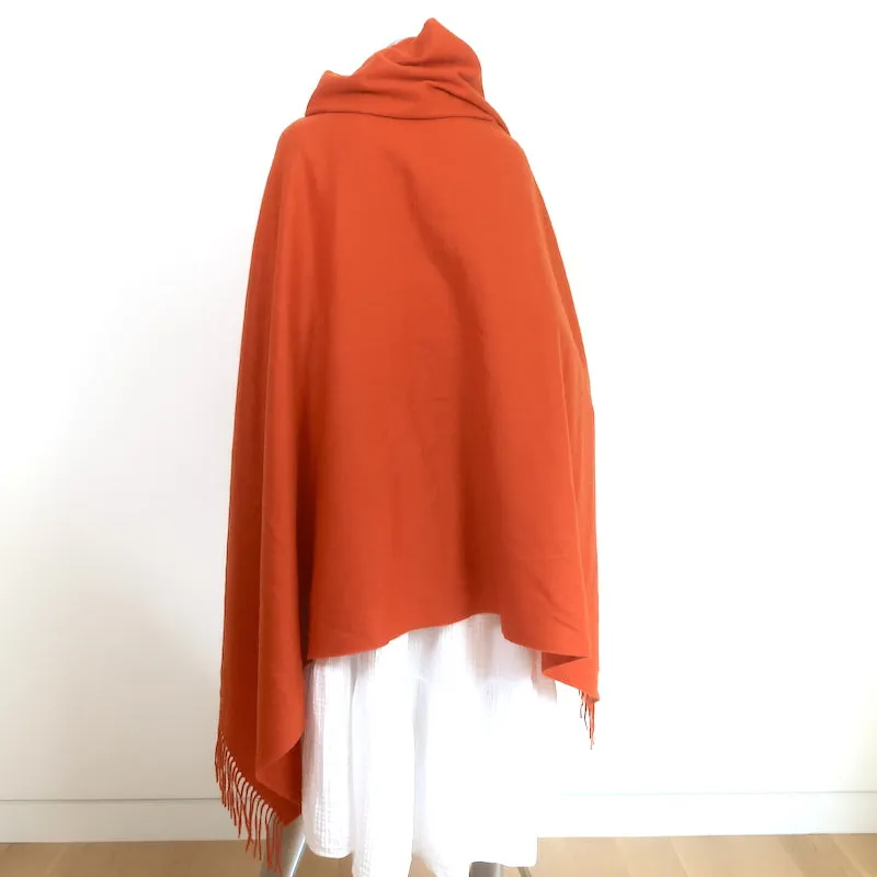 Elyse Walker Harlow Fringe Cashmere Blanket Shawl Paprika