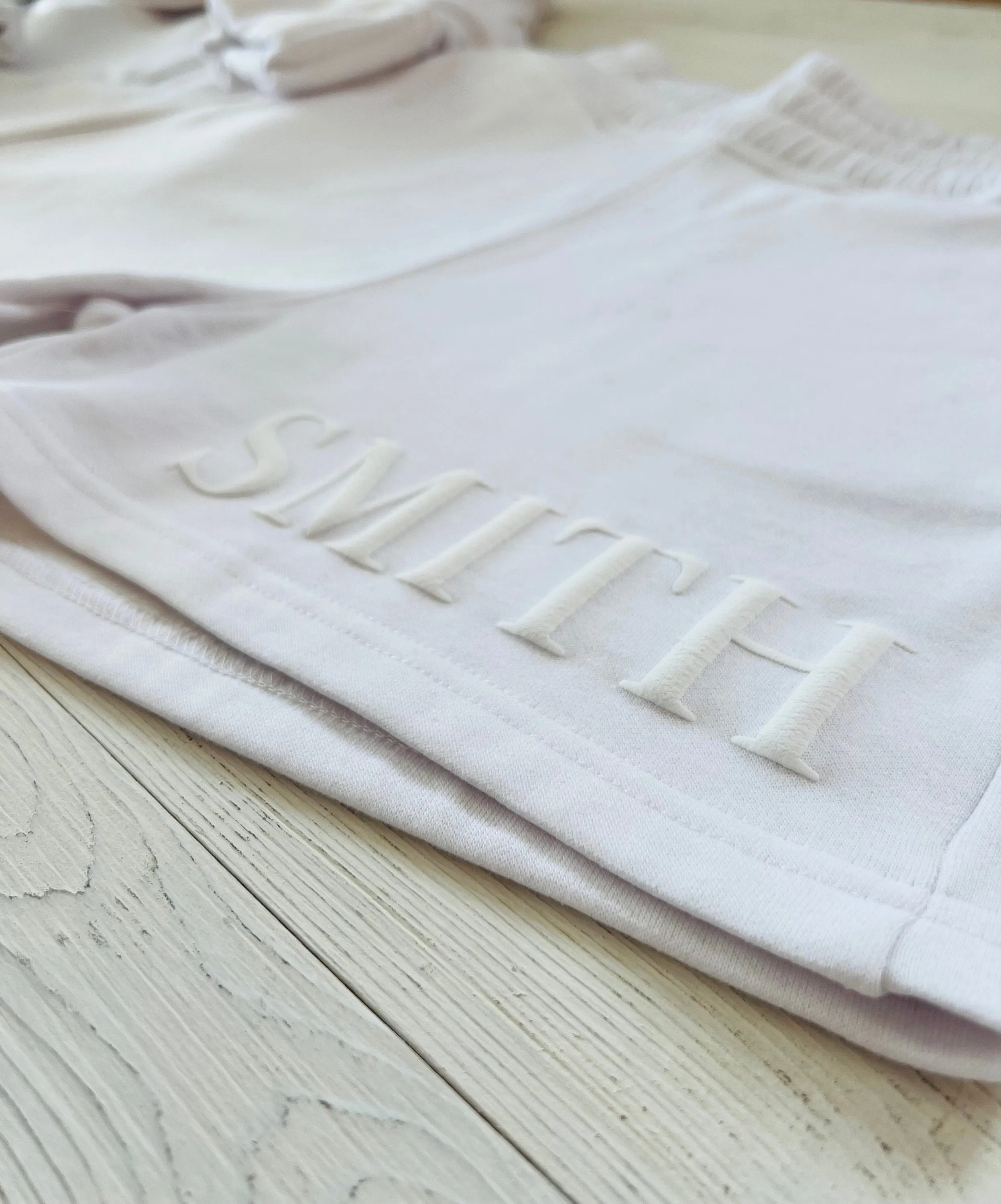 Embossed Pure White Bride Sweatsuit