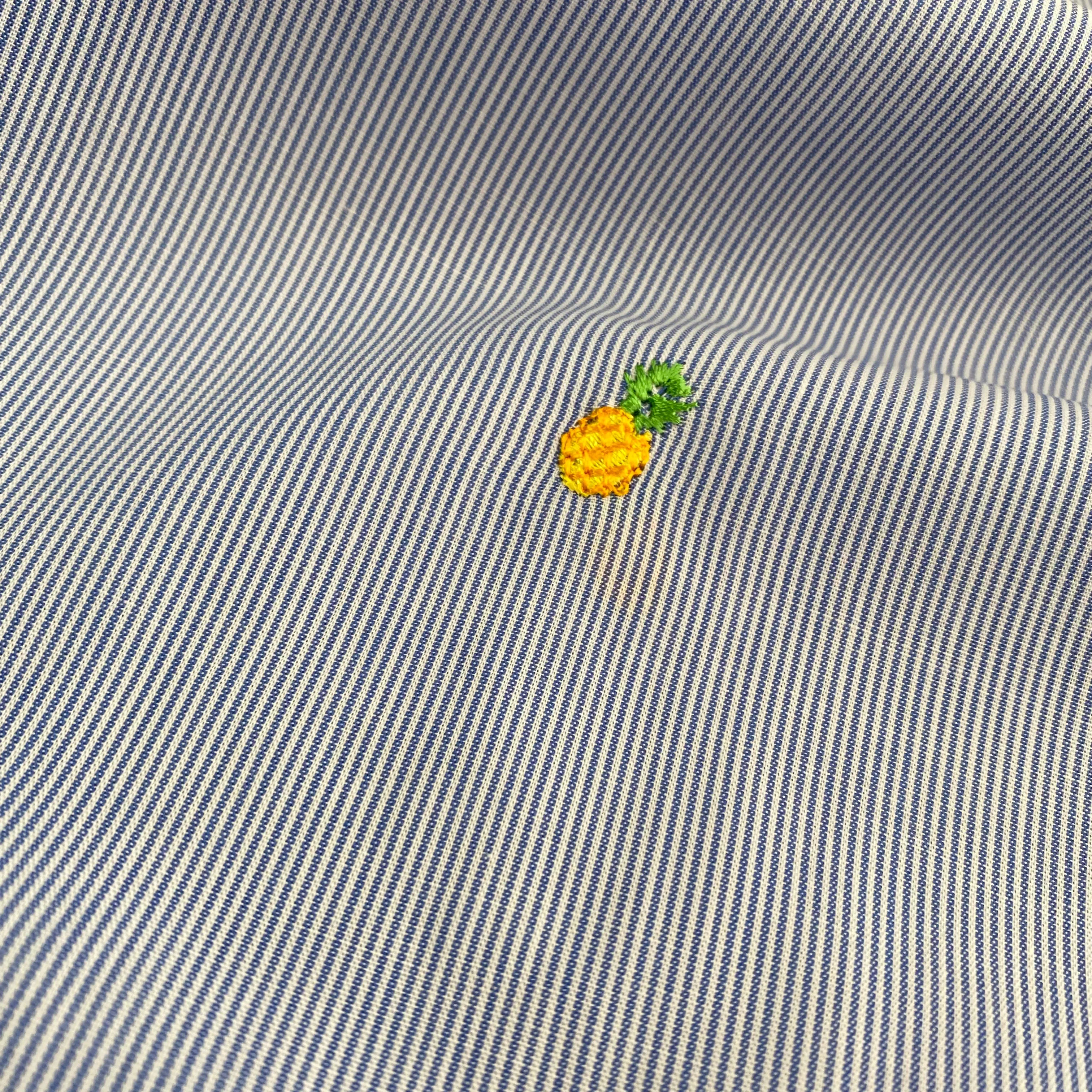 Embroidered Cotton Shirting - Pineapple