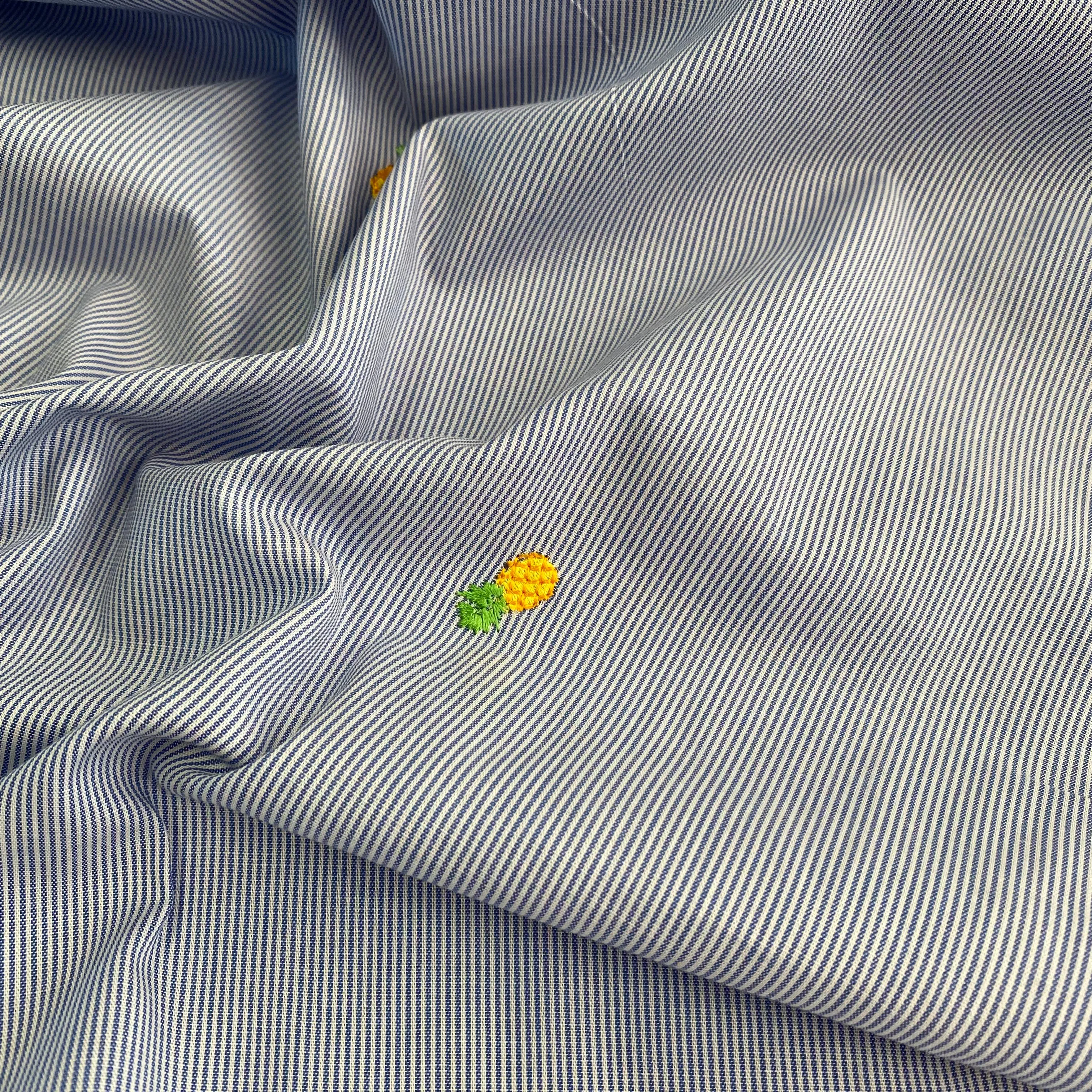 Embroidered Cotton Shirting - Pineapple