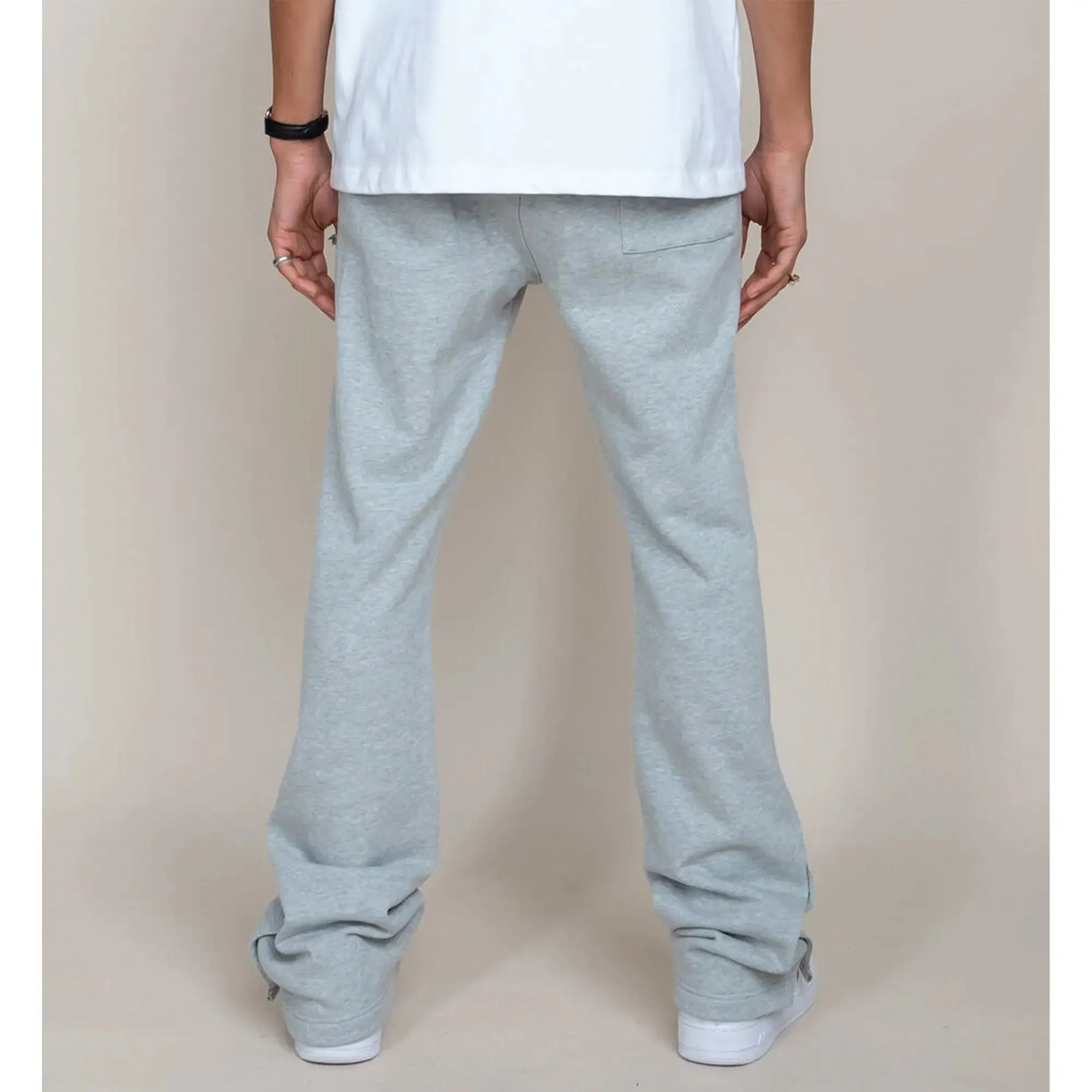 EPTM Men French Terry Snap-Flared Pants (Heather Grey)