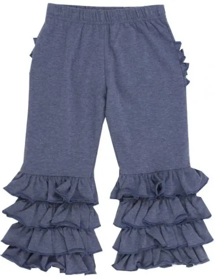 Faux Denim Fancy Flare Pants