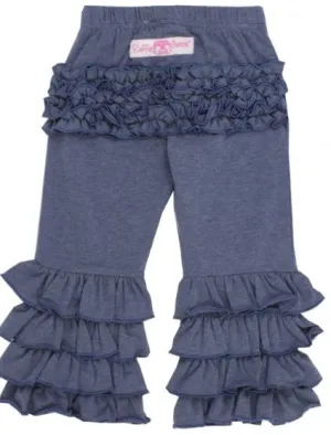 Faux Denim Fancy Flare Pants