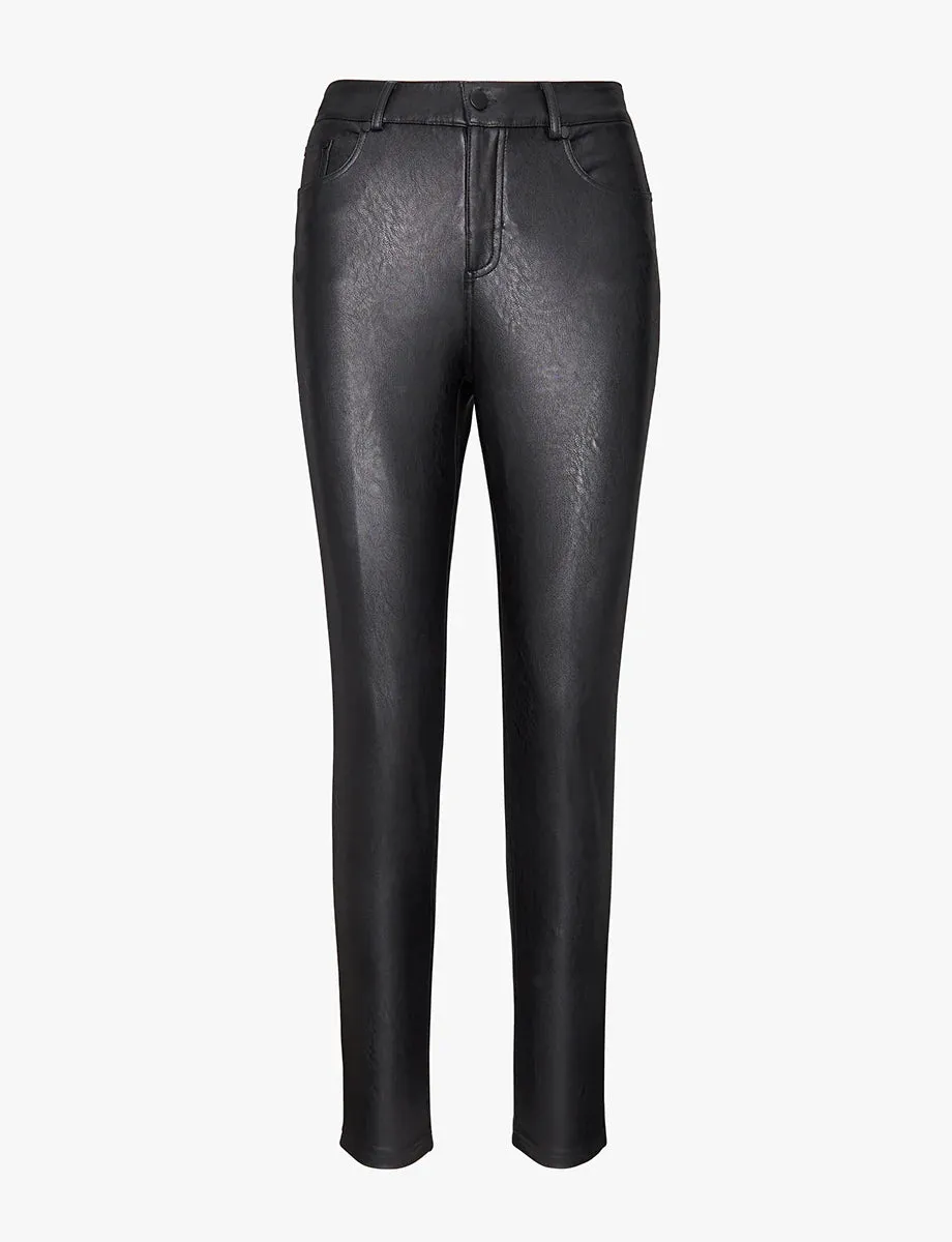 FAUX LEATHER FIVE POCKET PANT