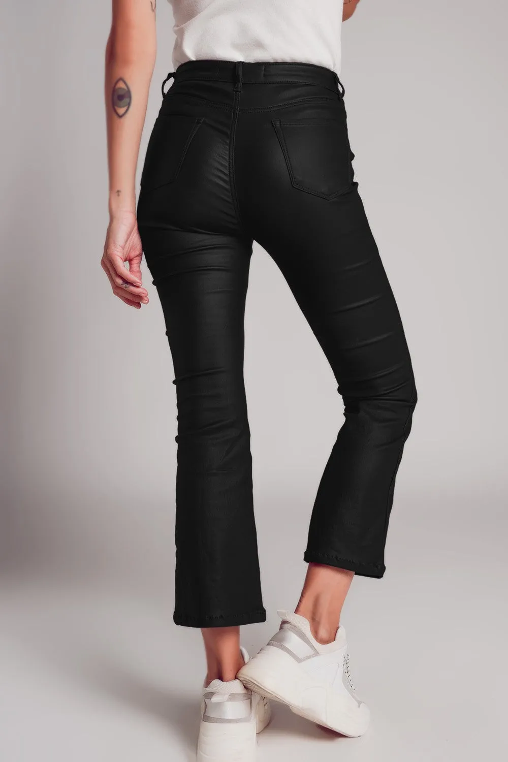 Faux Leather Flare Pant
