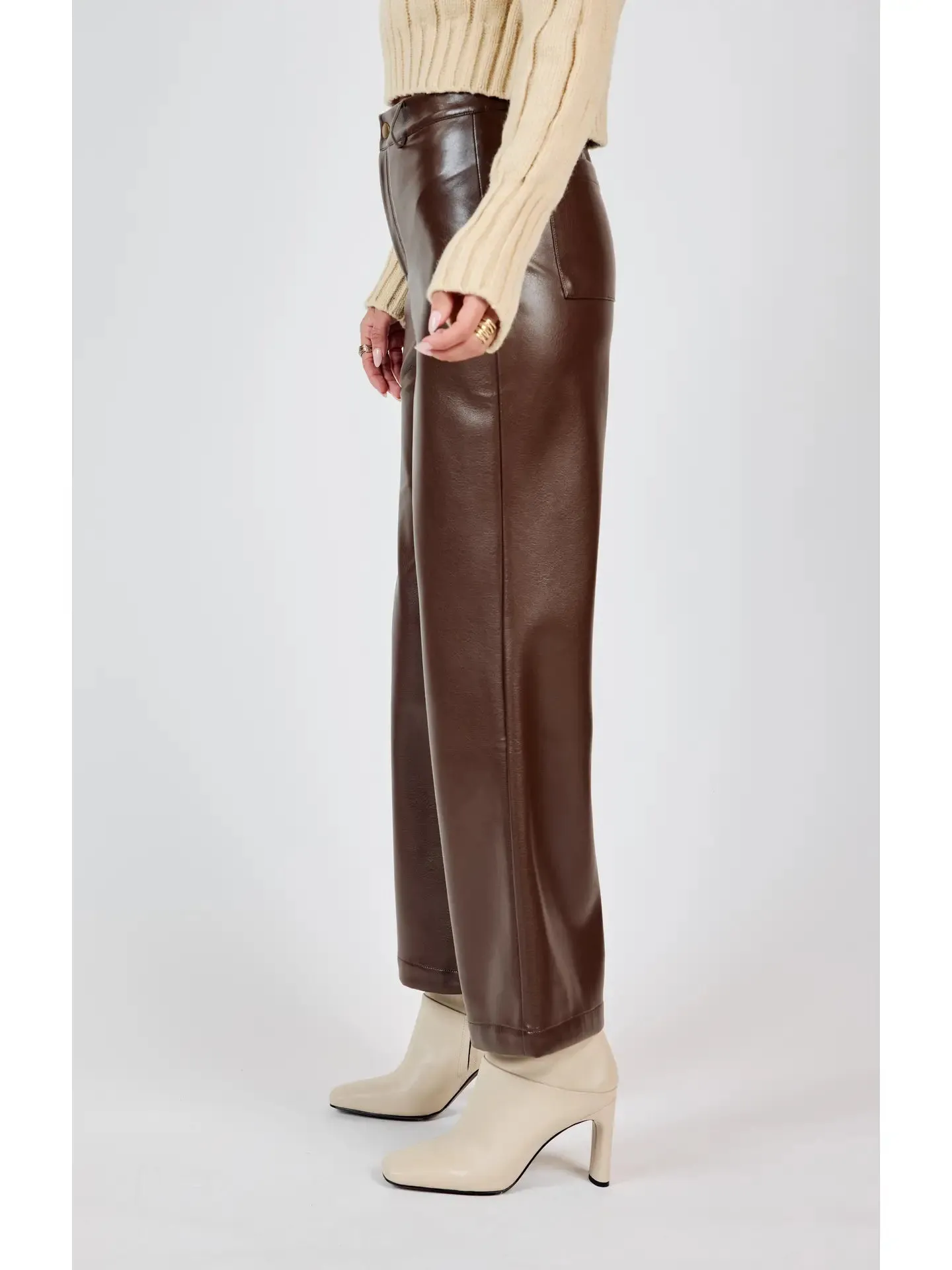 Faux Leather Pants {Brown}
