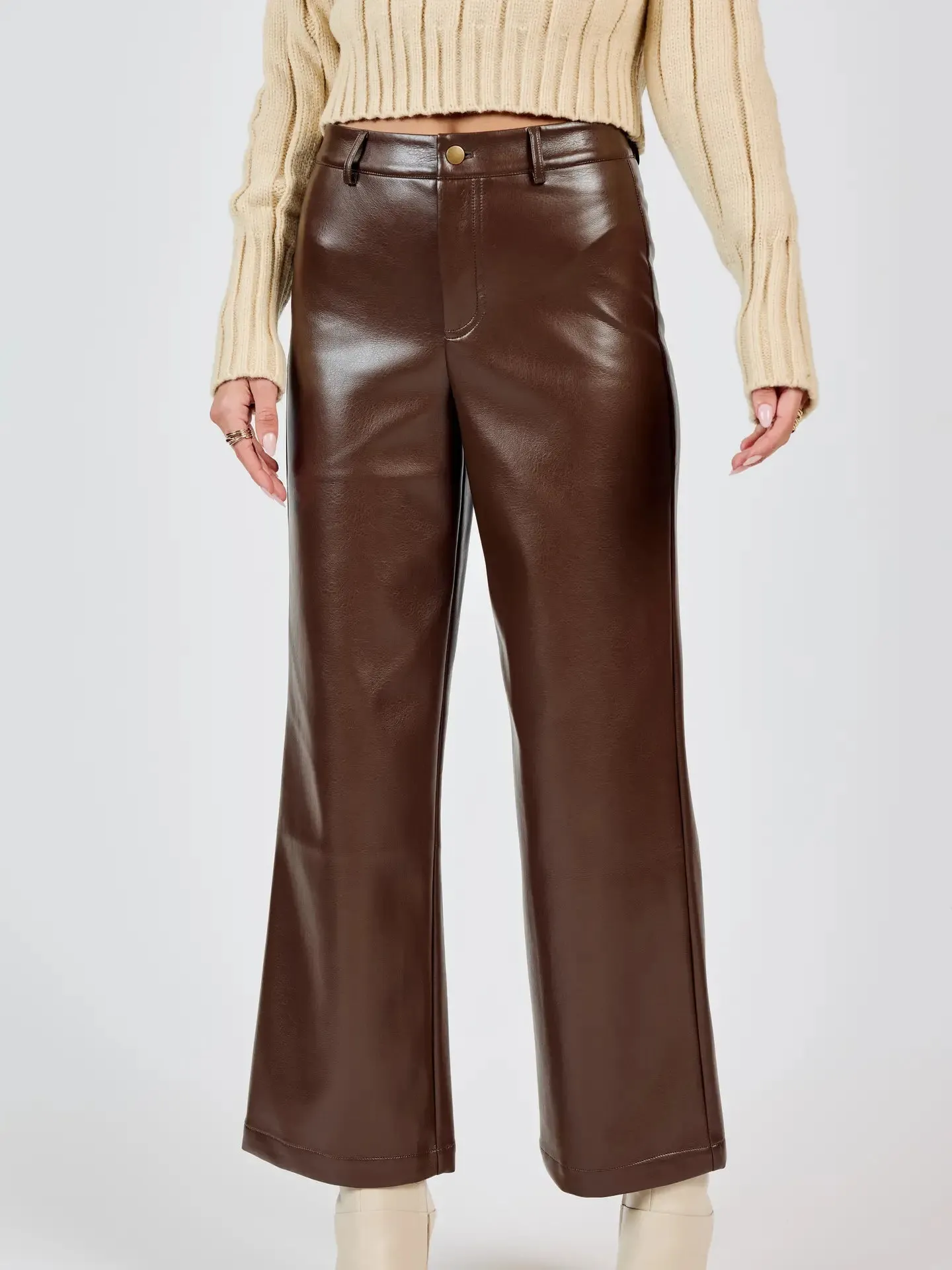 Faux Leather Pants {Brown}