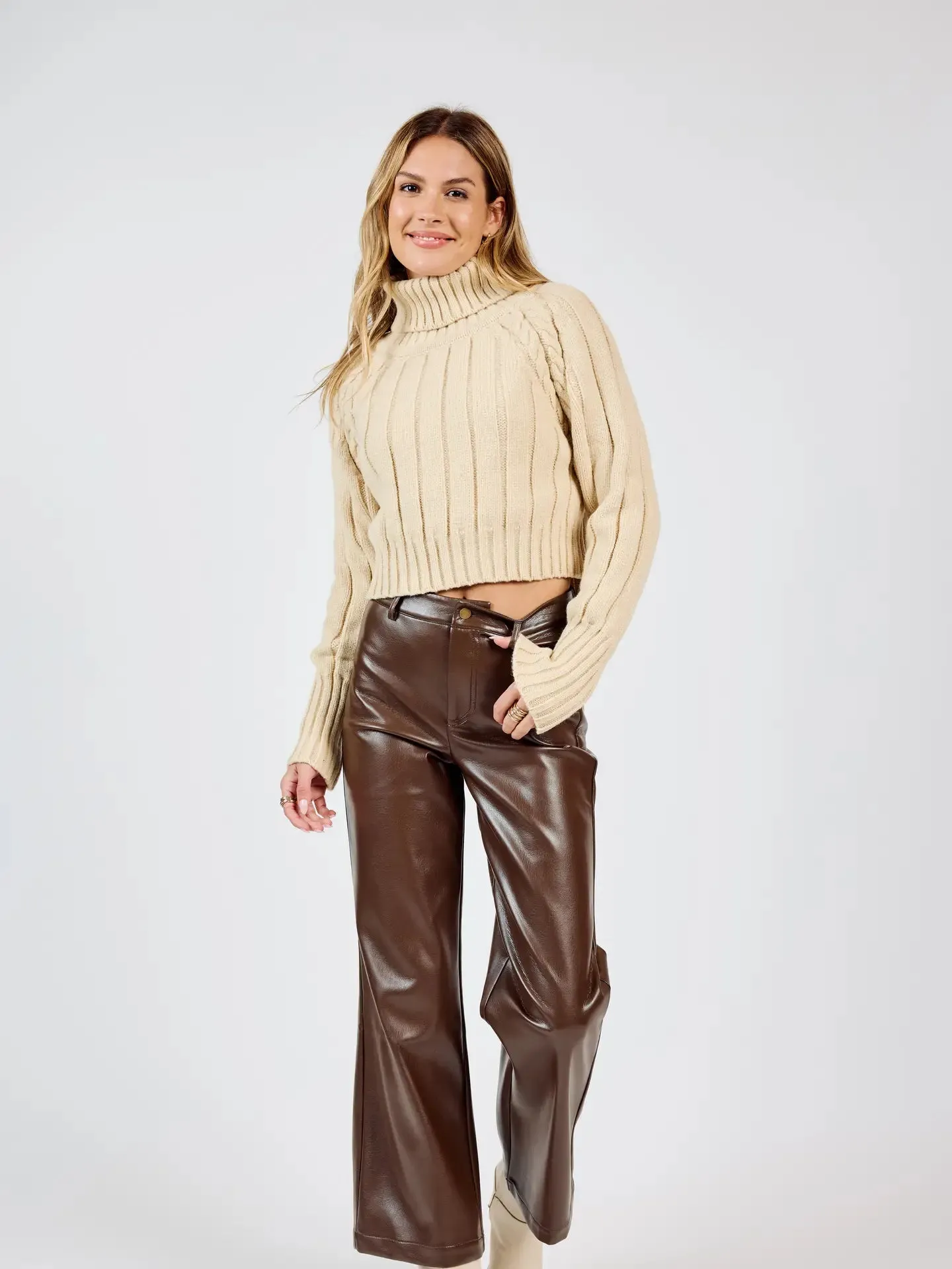 Faux Leather Pants {Brown}