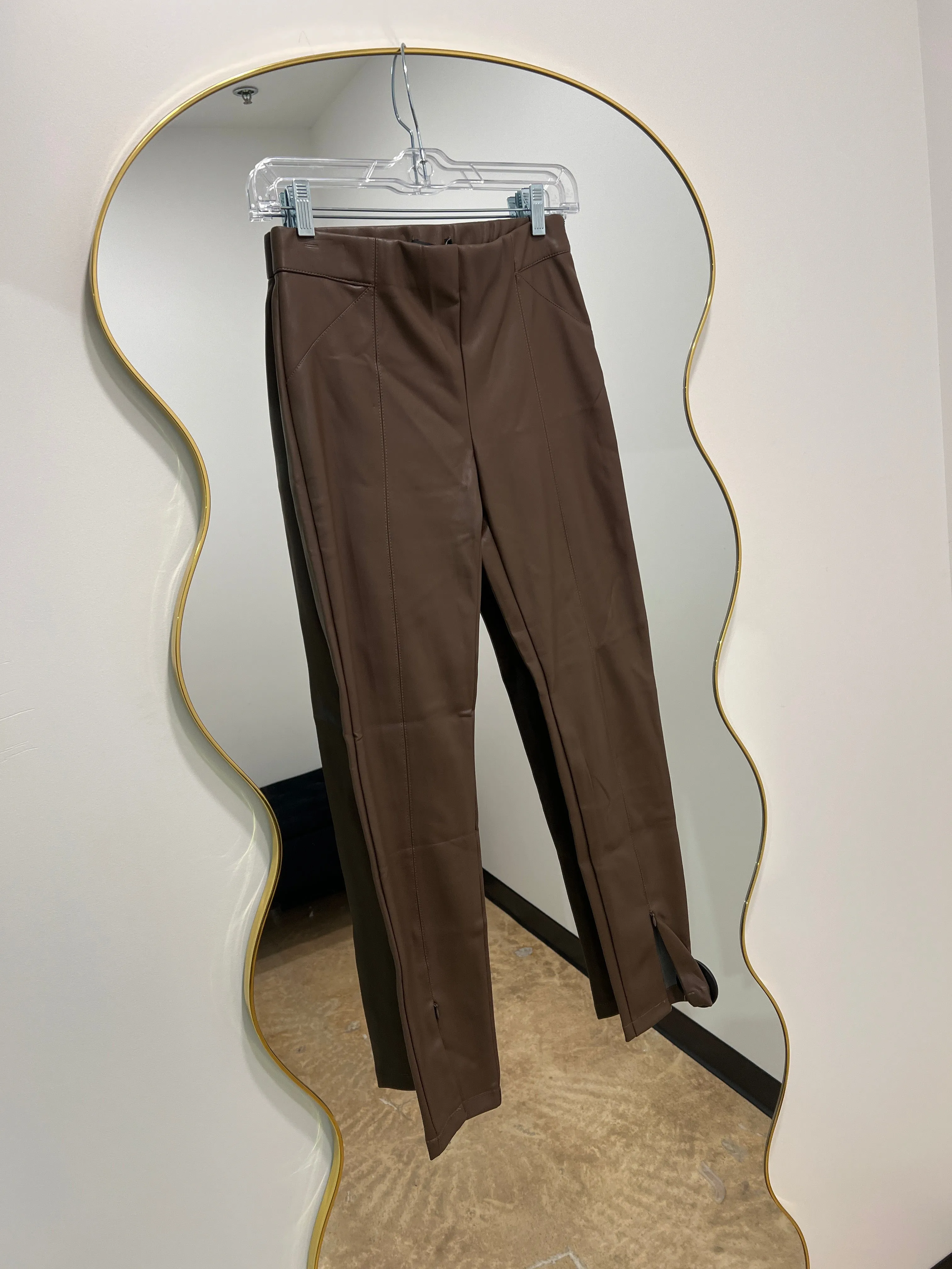 Faux Leather Zip Pants
