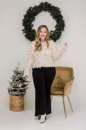 Favor of the Season Black Velvet Pants