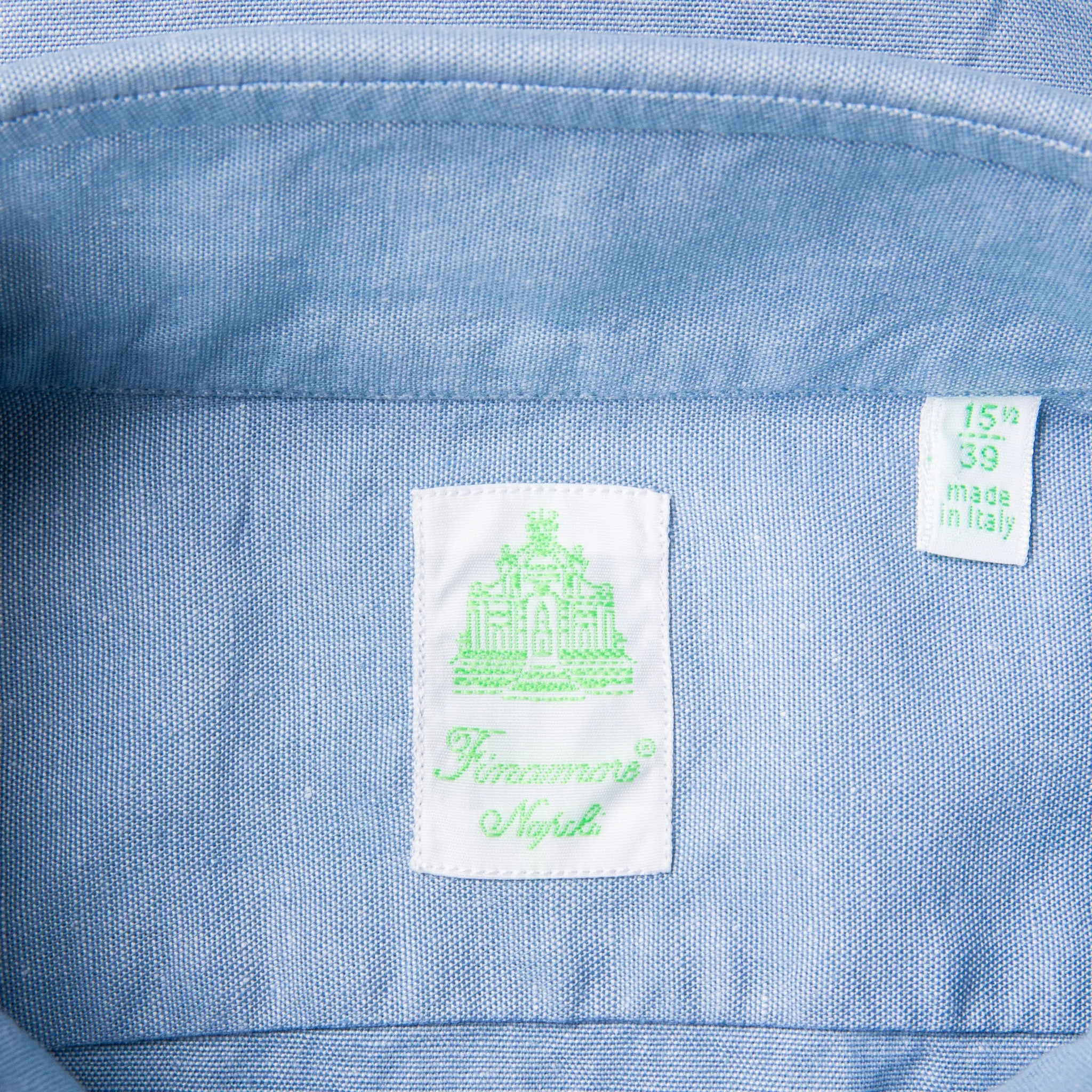 Finamore Tokyo Fit Collo Sergio Chambray Blu Chiaro