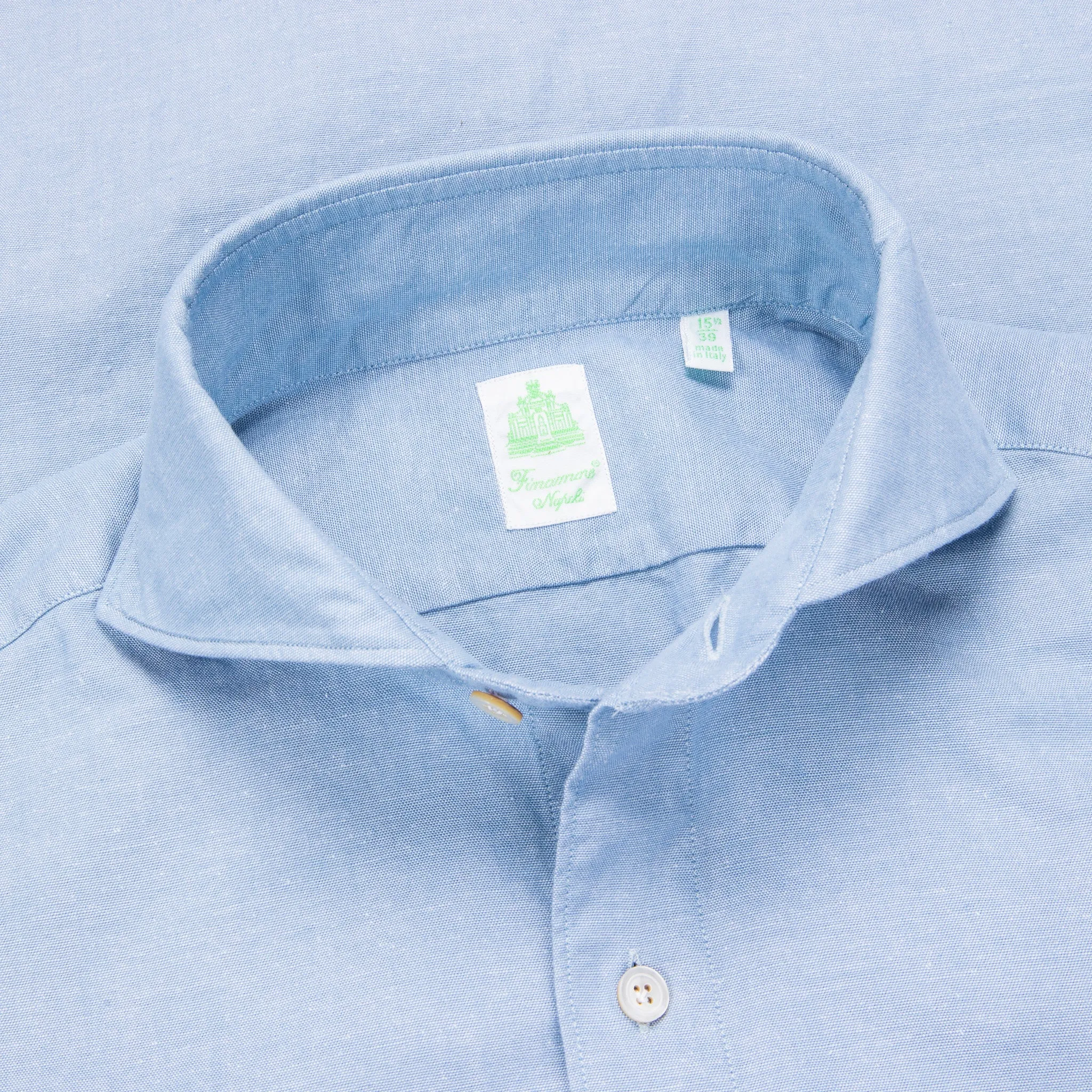 Finamore Tokyo Fit Collo Sergio Chambray Blu Chiaro