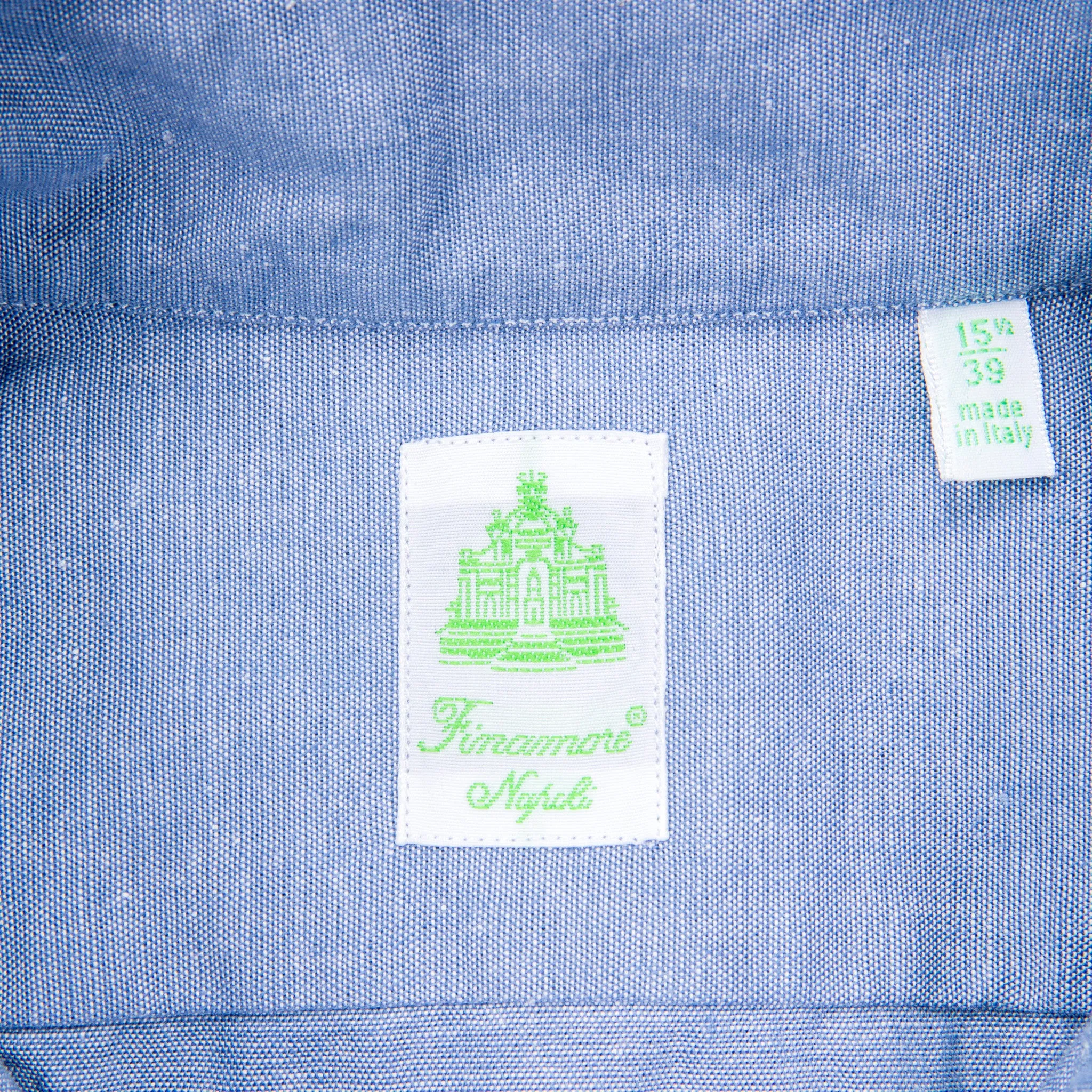 Finamore Tokyo Fit Collo Sergio Chambray Blu Scuro