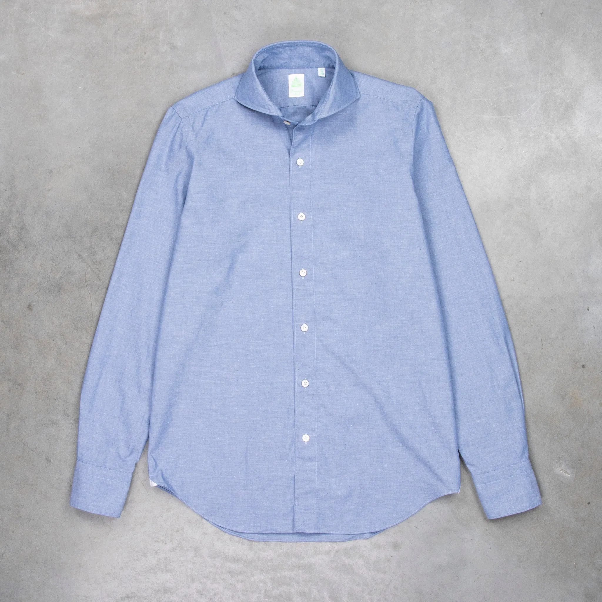 Finamore Tokyo Fit Collo Sergio Chambray Blu Scuro