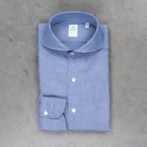 Finamore Tokyo Fit Collo Sergio Chambray Blu Scuro