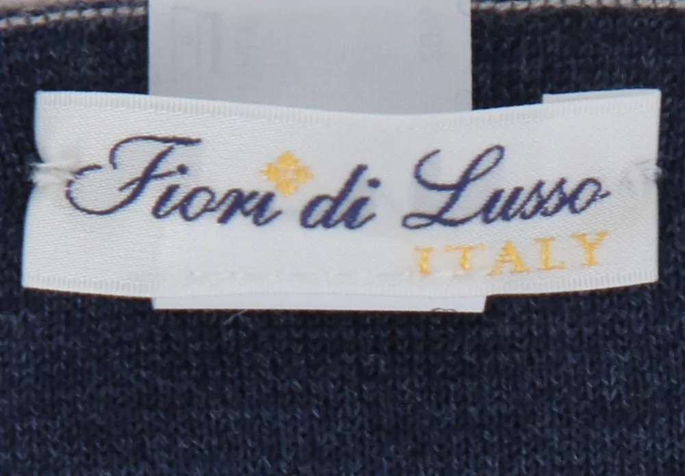 Fiori Di Lusso Blue Cashmere Blend Scarf