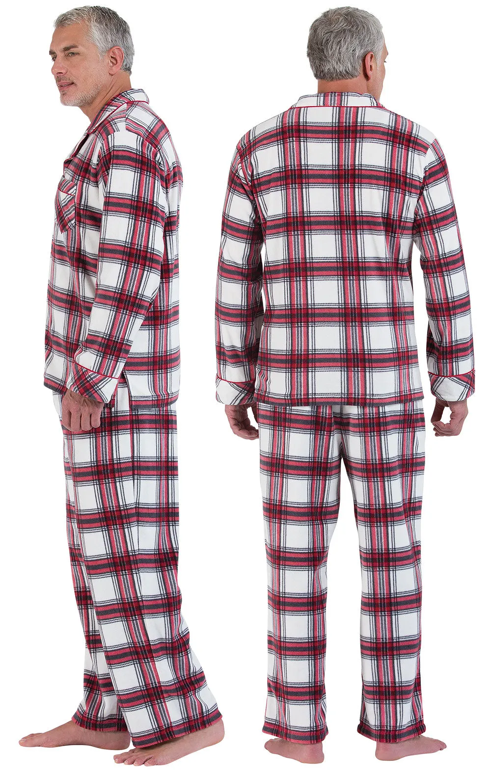Fireside Fleece Button-Front Men's Pajamas  - Pet & Owner