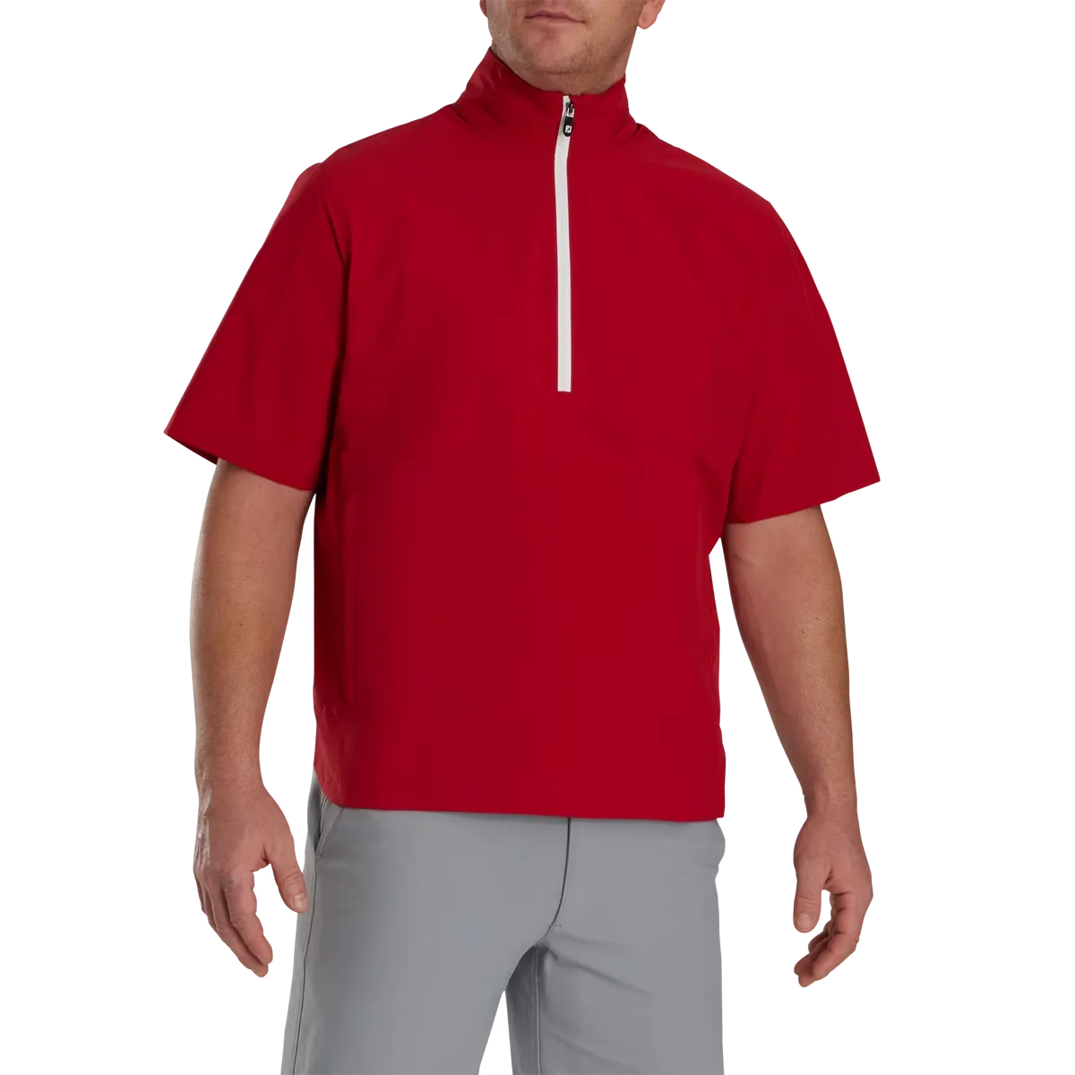 Footjoy Men's HydroLite X Short Sleeve Rain Shirt - DARK RED